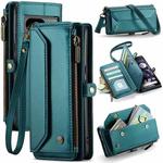 For Google Pixel 8 CaseMe C36 Card Slots Zipper Wallet RFID Anti-theft Leather Phone Case(Blue-green)