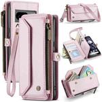 For Google Pixel 8 CaseMe C36 Card Slots Zipper Wallet RFID Anti-theft Leather Phone Case(Pink)