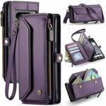 For Google Pixel 8 Pro CaseMe C36 Card Slots Zipper Wallet RFID Anti-theft Leather Phone Case(Purple)