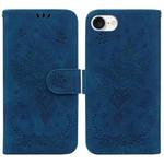 For iPhone SE 2024 Butterfly Rose Embossed Leather Phone Case(Blue)