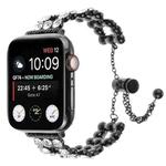 For Apple Watch 42mm Rhinestone Metal Bracelet Watch Band(Black)