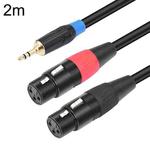 TC195BUXK107RE 3.5mm Male to Dual XLR 3pin Female Audio Cable, Length:2m(Black)