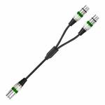 2055YMFF-05 XLR 3pin Male to Dual Female Audio Cable, Length: 50cm(Black+Green)