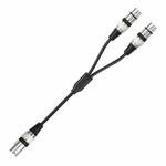 2055YMFF-05 XLR 3pin Male to Dual Female Audio Cable, Length: 50cm(Black+Black)