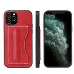 For iPhone 12 mini Fierre Shann Full Coverage Protective Leather Case with Holder & Card Slot(Red)