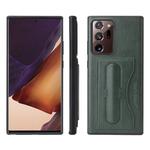 For Samsung Galaxy Note20 Ultra Fierre Shann Full Coverage Protective Leather Case with Holder & Card Slot(Green)