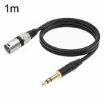 TC145BK55 6.35mm 1/4 TRS Male to XLR 3pin Male Microphone Cable, Length:1m(Black)