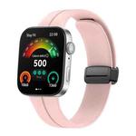 For Huawei Watch Fit3 Magnetic Folding Black Buckle Silicone Watch Band(Pink)