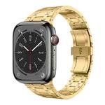 For Apple Watch SE 2023 44mm PG94 Dual-link Modified Stainless Steel Watch Band(Gold)