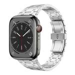 For Apple Watch Series 9 45mm PG94 Dual-link Modified Stainless Steel Watch Band(Silver)