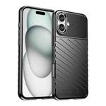 For iPhone 16 Plus Thunderbolt Shockproof Soft TPU Phone Case(Black)