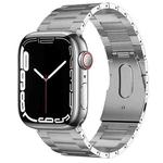For Apple Watch SE 2023 44mm PG63 Three-Bead Protrusion Titanium Metal Watch Band(Silver)