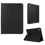 For iPad Pro 13 2024 Stretch Voltage Plain Leather Smart Tablet Case(Black)