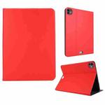 For iPad Pro 13 2024 Stretch Voltage Plain Leather Smart Tablet Case(Red)