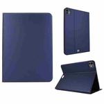 For iPad Pro 11 2024 Stretch Voltage Plain Leather Smart Tablet Case(Dark Blue)