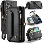 For iPhone 13 Pro Max CaseMe C36 Card Slots Zipper Wallet RFID Anti-theft Leather Phone Case(Black)