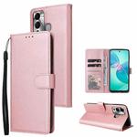 For Infinix Hot 20 Play Multifunctional Horizontal Flip Leather Phone Case with Three Card Slot(Rose Gold)