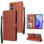 For vivo Y17s 4G Multifunctional Horizontal Flip Leather Phone Case with Three Card Slot(Brown)