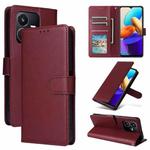 For vivo Y22s 4G / Y22 4G 2022 Multifunctional Horizontal Flip Leather Phone Case with Three Card Slot(Wine Red)