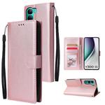 For vivo Y300 5G Global / V40 Lite 3-Card Slots Multifunctional Leather Phone Case(Rose Gold)