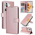 For OPPO Reno11 Pro 5G Global Multifunctional Horizontal Flip Leather Phone Case with Three Card Slot(Rose Gold)