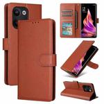 For OPPO Reno9 /9 Pro 5G Multifunctional Horizontal Flip Leather Phone Case with Three Card Slot(Brown)