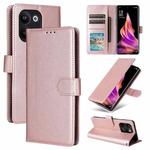 For OPPO Reno9 /9 Pro 5G Multifunctional Horizontal Flip Leather Phone Case with Three Card Slot(Rose Gold)