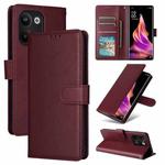 For OPPO Reno9 /9 Pro 5G Multifunctional Horizontal Flip Leather Phone Case with Three Card Slot(Wine Red)