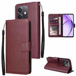 For OPPO A3 4G / 5G Global 3-Card Slots Multifunctional Leather Phone Case(Wine Red)