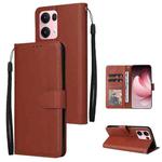 For OPPO Reno13 Pro 5G Global 3-Card Slots Multifunctional Leather Phone Case(Brown)