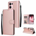 For OPPO Reno13 Pro 5G Global 3-Card Slots Multifunctional Leather Phone Case(Rose Gold)