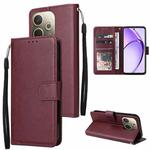 For OPPO A5 Pro 4G / 5G Global 3-Card Slots Multifunctional Leather Phone Case(Wine Red)