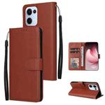 For OPPO Reno13 5G Global 3-Card Slots Multifunctional Leather Phone Case(Brown)