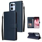 For OPPO Reno13 5G Global 3-Card Slots Multifunctional Leather Phone Case(Navy Blue)