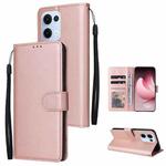 For OPPO Reno13 5G Global 3-Card Slots Multifunctional Leather Phone Case(Rose Gold)