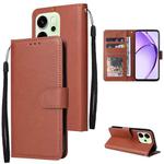 For OPPO Reno14 5G Global 3-Card Slots Multifunctional Leather Phone Case(Brown)
