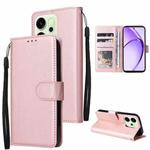 For OPPO Reno14 5G Global 3-Card Slots Multifunctional Leather Phone Case(Rose Gold)