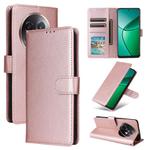 For Realme 13+ 5G 3-Card Slots Multifunctional Leather Phone Case(Rose Gold)