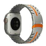 For Apple Watch Ultra 2 49mm Double Lock Buckle Turtle Titanium Steel Watch Band(Titanium Orange)