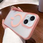 For iPhone 14 Dual-Side Frosted MagSafe Clear Phone Case(Pink)