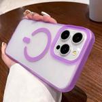 For iPhone 16 Pro Max Dual-Side Frosted MagSafe Clear Phone Case(Purple)