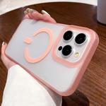 For iPhone 16 Pro Dual-Side Frosted MagSafe Clear Phone Case(Pink)