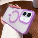 For iPhone 16 Plus Dual-Side Frosted MagSafe Clear Phone Case(Purple)