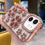For iPhone 11 Electroplating Flower Diamond TPU Phone Case(Pink)