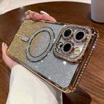 For iPhone 12 Pro Diamond Gradient Glitter Plated MagSafe Phone Case(Gold)