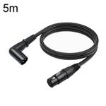 XK042L XLR 3pin Straight Female to Elbow Male Audio Cable, Length:5m(Black)