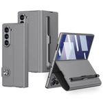 For Samsung Galaxy Z Fold7 5G GKK Integrated Flip Leather Case with Pen Slotm, Stylus Not Included(Grey)
