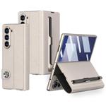 For Samsung Galaxy Z Fold7 5G GKK Integrated Flip Leather Case with Pen Slotm, Stylus Not Included(Titanium Grey)