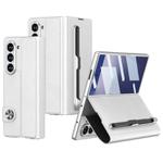 For Samsung Galaxy Z Fold7 5G GKK Integrated Flip Leather Case with Pen Slotm, Stylus Not Included(Silver)