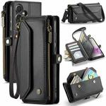 For Samsung Galaxy A35 5G CaseMe C36 Card Slots Zipper Wallet RFID Anti-theft Leather Phone Case(Black)